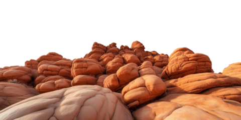 PNG cut out isolated background. A striking view of a unique red rock formation with smooth, rounded surfaces.