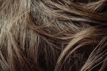 Close-up view of dry hair texture revealing lack of moisture and vitality on a womans head