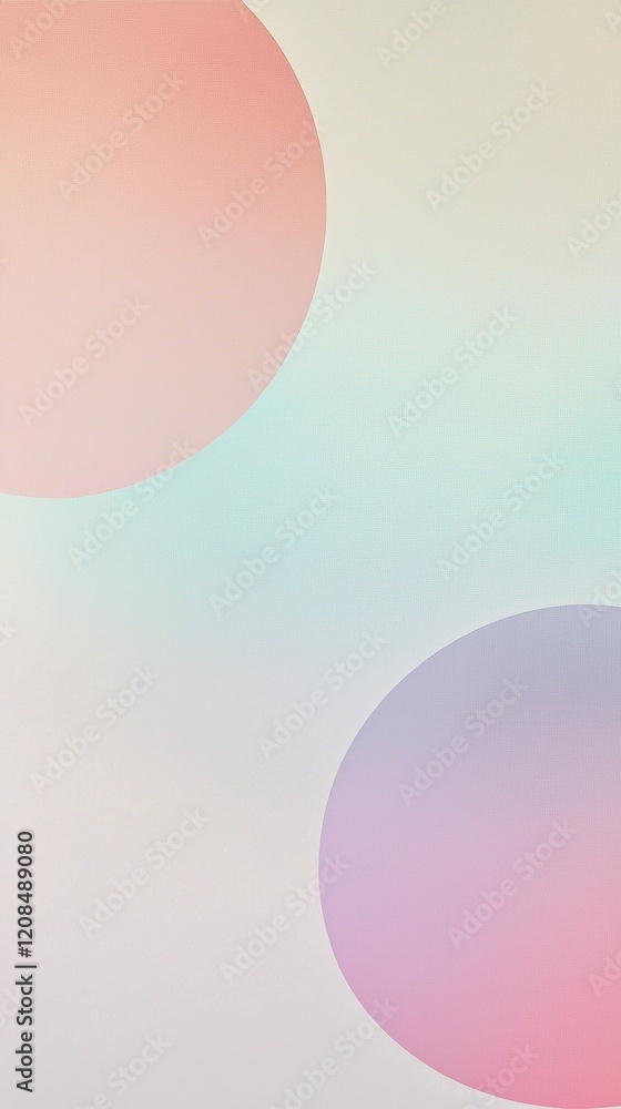 Poster two gradient circles featuring pastel colors create an abstract background design with a soft, dream