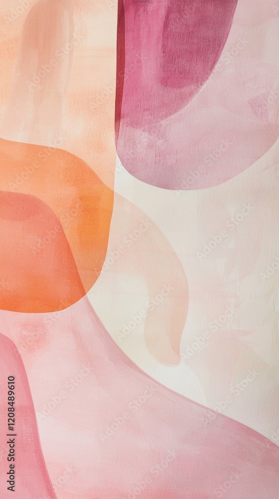 Poster soft pastel colors blend seamlessly in this abstract painting, creating a calming and artistic backd