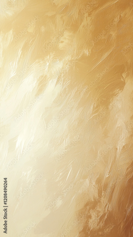 Poster gold painted metal texture background with brush strokes creating a shiny and reflective surface wit