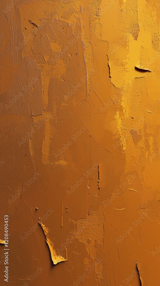 Poster orange painted wall showcasing visible brushstrokes and unique texture, creating an artistic and vis