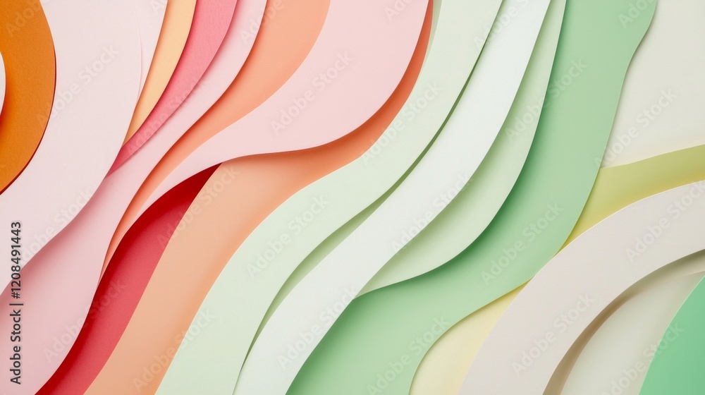 Aufkleber abstract background design created with colorful wavy paper stripes, featuring a harmonious blend of