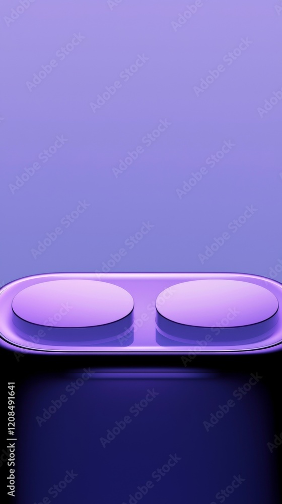 Poster purple podium with two round platforms on gradient background creates a modern and elegant space for