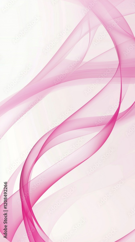 Poster elegant pink waves are flowing gracefully on a white background, creating a visually appealing abstr