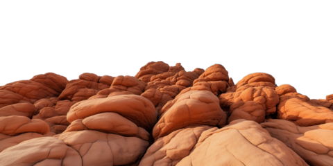 PNG cut out isolated background. A striking view of a unique red rock formation with smooth, rounded surfaces.