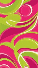 Pink and green swirls intertwine, forming a dynamic abstract composition with a modern and vibrant feel, suitable for various design applications
