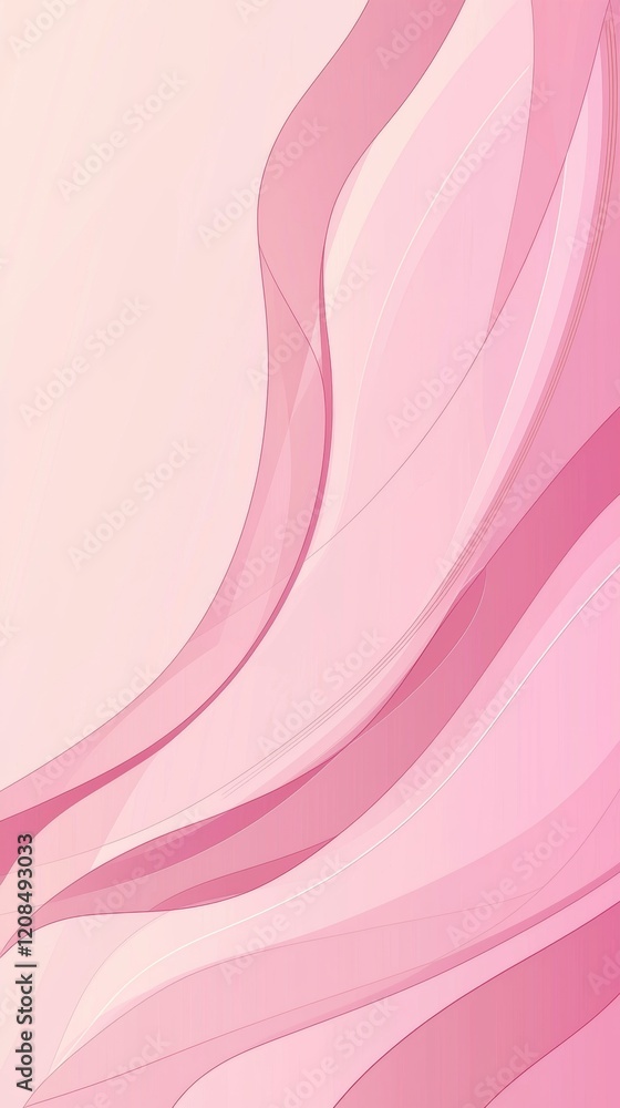 Aufkleber pink abstract lines flowing gracefully, creating a sense of dynamic movement and softness, perfect f