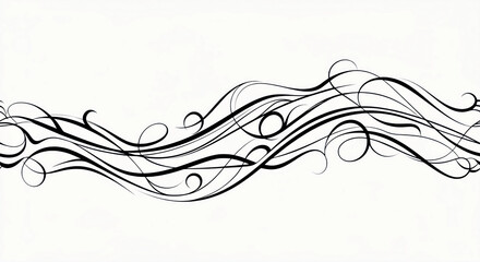 Wavy lines and swirls intertwine to form a flowing, abstract design.