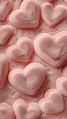 Obraz premium A close up of a bunch of hearts made of ice