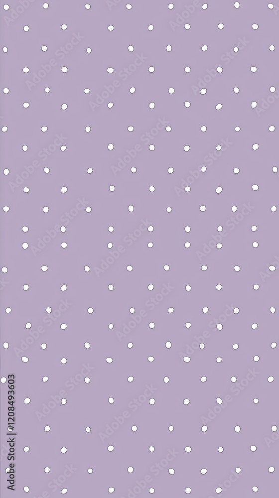 Poster seamless purple pattern with white irregular polka dots creating a playful and modern design, ideal 