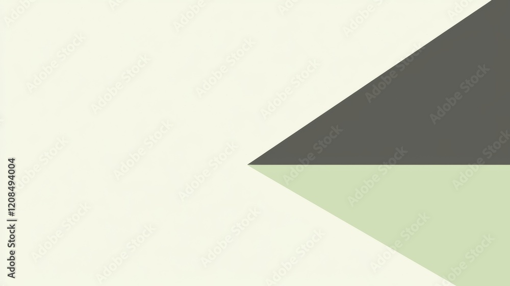 Poster minimalist abstract background showcasing a geometric design composed of intersecting green and grey