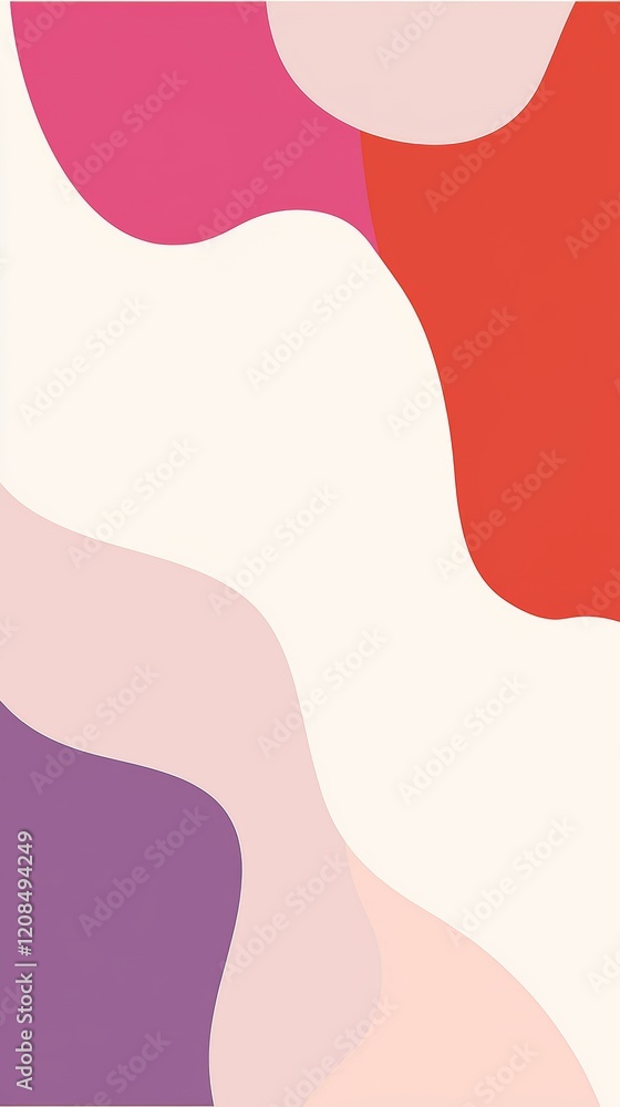 Aufkleber smoothly flowing curves and vibrant waves in a rich palette create an eye-catching abstract design, 