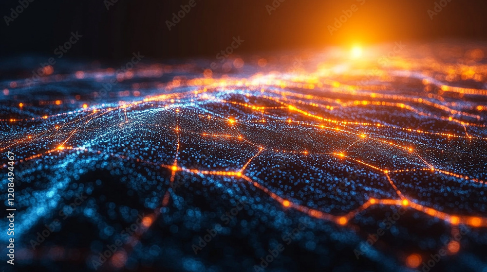 Poster digital diagram of a futuristic planet hologram symbolizing global fintech innovation minimalistic b