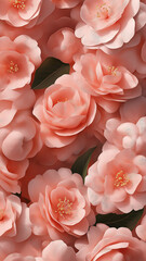 Obraz premium A close up of pink flowers with green leaves