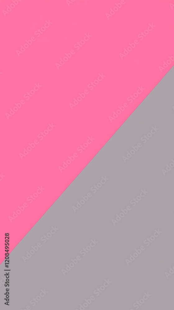 Poster minimalist abstract background showcasing a diagonal line elegantly dividing pink and grey sections,