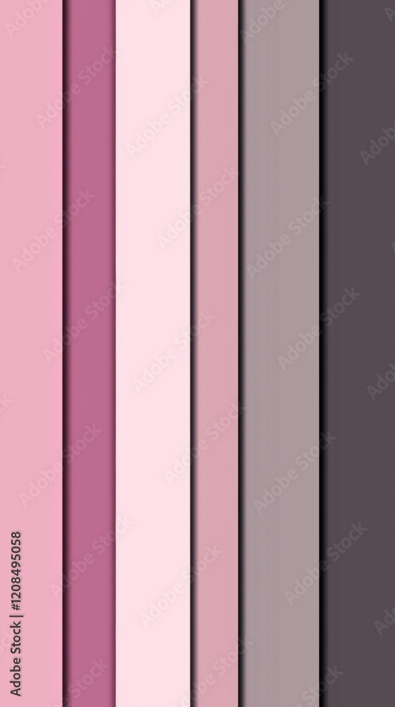 Poster vertical stripes in soft shades of pink and gray create a modern and stylish background design, enha
