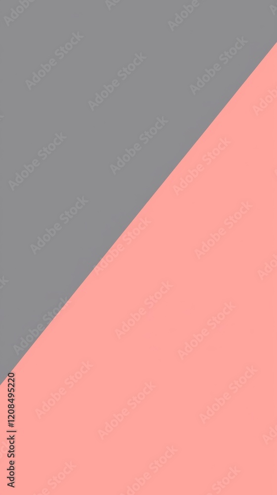 Poster pink and grey color sections are divided by a diagonal line, creating a simple yet striking two-tone