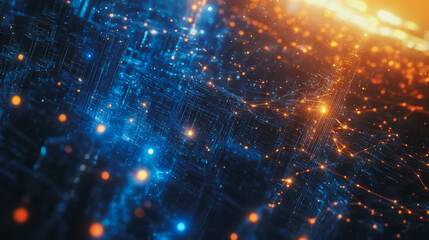 Obraz premium Smart digital Innovation city with connection network reciprocity over the cityscape. of future smart wireless digital city and social media networking systems that connects people with in city