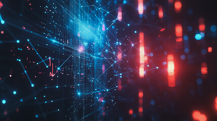 Obraz premium Smart digital Innovation city with connection network reciprocity over the cityscape. of future smart wireless digital city and social media networking systems that connects people with in city