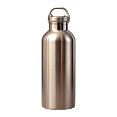 Elegant Brushed Metal Water Bottle Sport Design eco gold steel style shiny brown image    