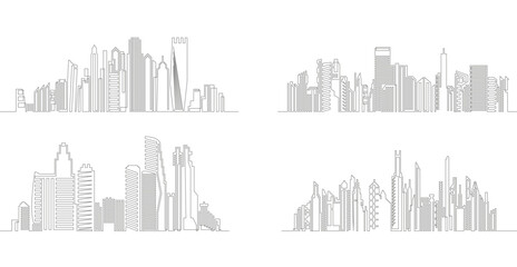 Fototapeta premium Continuous line drawing of house and residential building concept