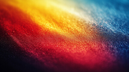 A grainy red orange yellow blue vibrant dark gradient banner symbolizing chaos energy transformation intensity passion creativity emotions dynamic transitions atmospheric abstract textures

