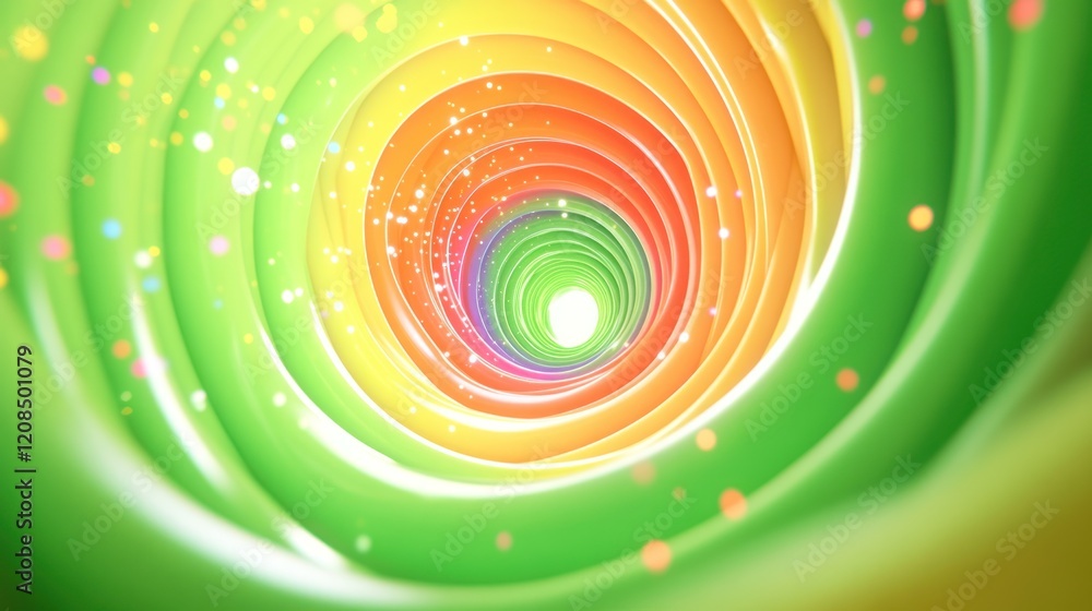 Aufkleber vibrant swirl of colors and sparkling lights create an abstract tunnel effect