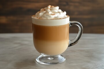 hot latte coffee put on table in cafe restaurant, drink breakfast in the morning day