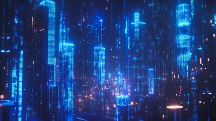 smart, digital, city, connection, network, reciprocity, Smart digital city with connection cyber security network reciprocity over the cityscape . future smart wireless digital city and social media n