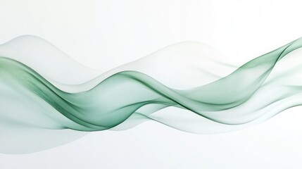 Abstract green wave flowing, light background, design element