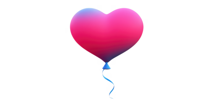 Pink and Blue Gradient Heart Shaped Balloon Romantic Love Valentine s Day Celebration - Powered by Adobe