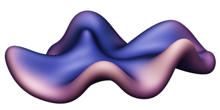 Abstract 3D Render Flowing Purple and Blue Gradient Wave Form