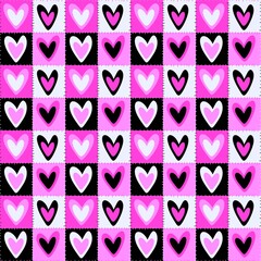 Valentine hearts seamless 14 February love pattern for wrapping paper