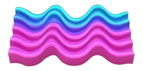 Abstract Colorful Wavy Stripes Background Vibrant Pink Blue Purple Gradient 3D Render