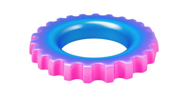 Abstract Pink and Blue Gear Wheel Colorful 3D Rendered Gear Technology Background