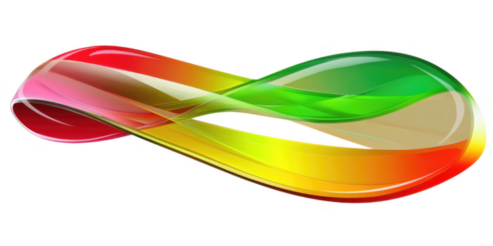 Abstract Colorful Waves Vibrant Swirls Dynamic Fluid Design Infinity Loop Glossy Texture Modern Art