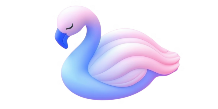 Pastel Pink and Blue Flamingo Illustration 3D Render Cute Bird Design Summer Vibe
