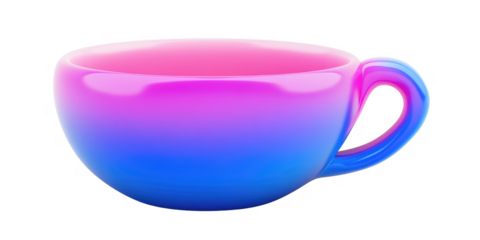 Vibrant Pink and Blue Gradient Ceramic Coffee Mug Modern Design Empty Cup