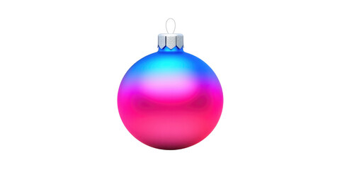 Vibrant Pink and Blue Christmas Ornament Festive Holiday Decoration Gradient Bauble