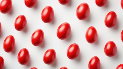 Creative red eggs easter concept on white background for holiday design