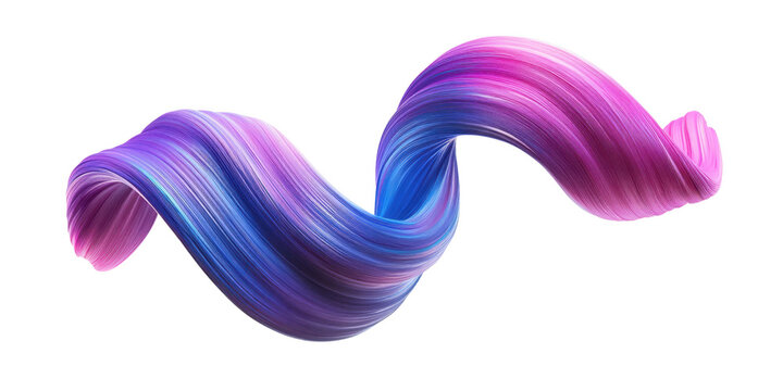 Abstract Swirling Purple and Blue Paint Stroke Dynamic Flowing Texture 3D Render
