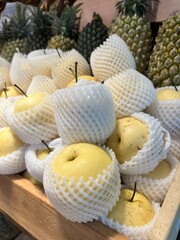 pile apple in the market