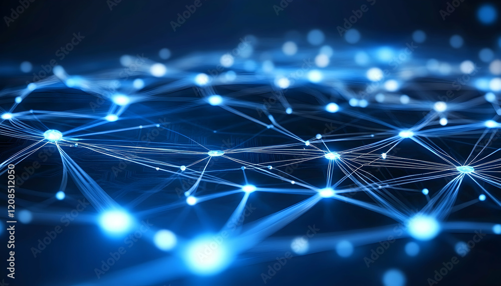 Poster abstract glowing network connection, digital data flow, technology background. ideal for illustratin