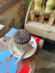 A cup of Indonesian brewed coffee