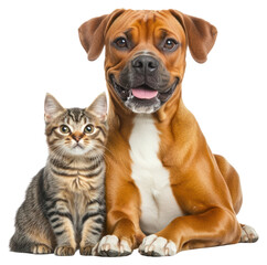 Obraz premium PNG Cute dog and cat background together animal.