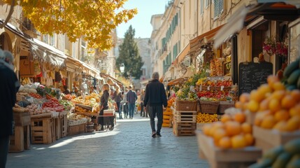 Sunny Mediterranean Market Street
