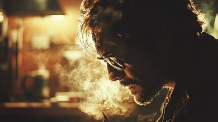 A close-up of a skilled blacksmith forging in a dimly lit workshop