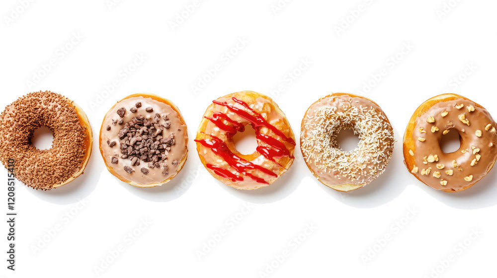 Poster Assorted Donuts With Delicious Toppings on Display Generative AI