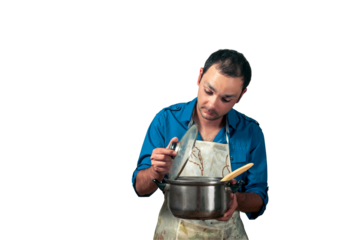 Cook man at the home